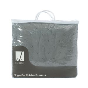 Jogo de Fronhas Dreams 50x70cm Cinza Retangular Diagonal
