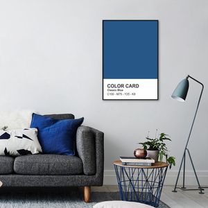 Quadro Color Card Classic Blue 100x70 Filete Preto