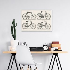 Quadro Bicicletas Alemãs 1894 100x70 Filete Branco