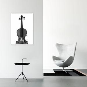 Quadro Instrumento Musical Violino 86x60 Filete Branco