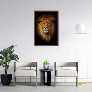 Quadro Leão de Juda 60x43 Caixa Marrom