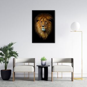 Quadro Leão de Juda 100x70 Caixa Preto
