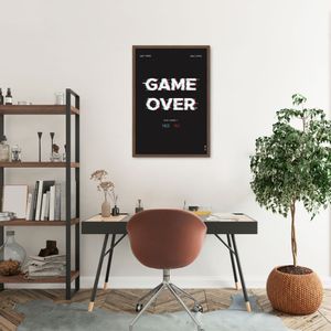 Quadro Gamer Game Over Menu 100x70 Caixa Marrom