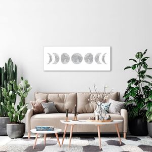 Quadro Fases da Lua Drawn Art 120x43 Filete Branco