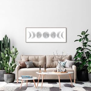 Quadro Fases da Lua Drawn Art 120x43 Filete Marrom