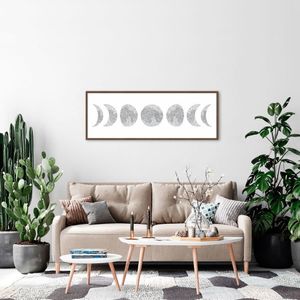 Quadro Fases da Lua Drawn Art 120x43 Caixa Marrom