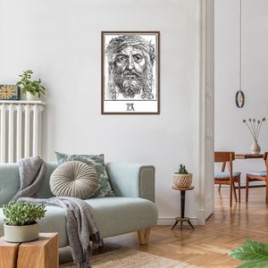 Quadro The Head of Christ Crowned 100x70 Caixa Marrom