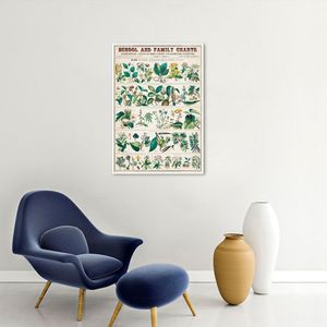 Quadro Vintage Botânica Flores e Plantas 100x70 Filete Branco