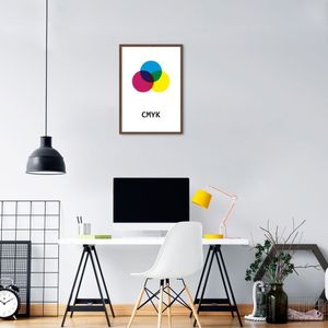 Quadro Sistema de Cores CMYK 43x30 Caixa Marrom