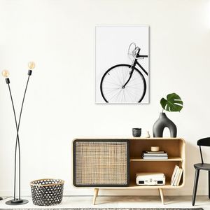 Quadro Bicicleta Vintage 60x43 Filete Branco