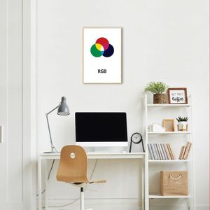 Quadro Sistema de Cores RGB 100x70 Filete Marfim