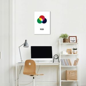 Quadro Sistema de Cores RGB 100x70 Filete Branco