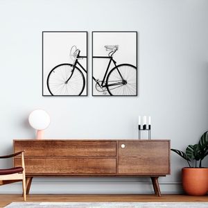 Quadro Bicicleta Vintage 142x100 2-100x70 Filete Preto