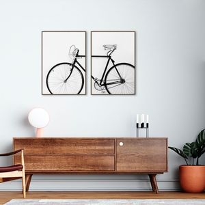 Quadro Bicicleta Vintage 122x86 2-86x60 Filete Marrom