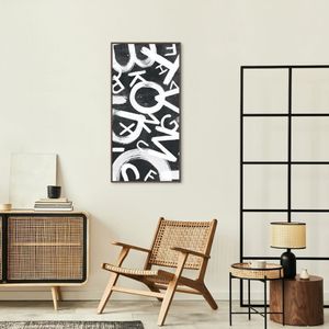 Quadro Abstract Letters 60x30 Filete Marrom Preto