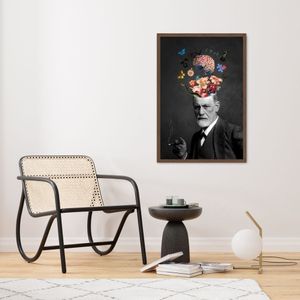 Quadro Sigmund Freud Head Explosion 43x30 Caixa Marrom