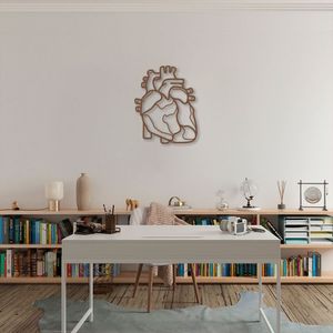 Quadro Escultura Coração 80x64 Marrom