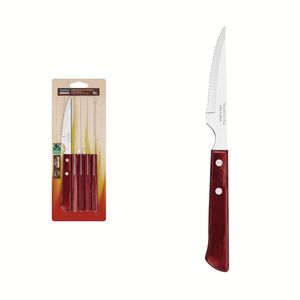 Conjunto Facas Churrasco Inox 6 Peças Polywood  Vermelho Tramontina