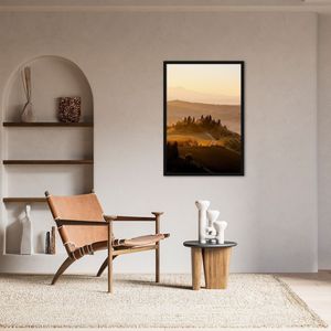 Quadro Comuna San Quirico d'Orcia 100x70 Caixa Preto