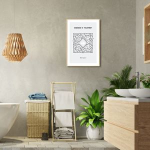 Quadro Divertido Lavabo Labirinto 86x60 Filete Marfim