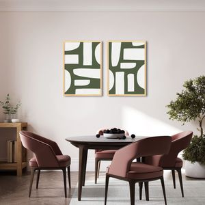 Quadro Boho Orgânico Verde 142x100 2-100x70 Caixa Marfim