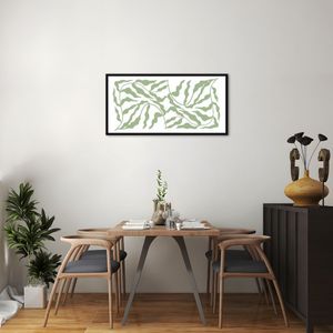 Quadro Floral Boho 86x43 Caixa Preto