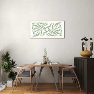 Quadro Floral Boho 60x30 Filete Marfim