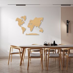 Quadro Escultura Mapa Mundi com Antártida 250x172 Areia