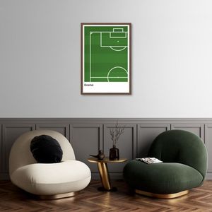 Quadro Tipos de Quadra Futebol 43x30 Caixa Marrom