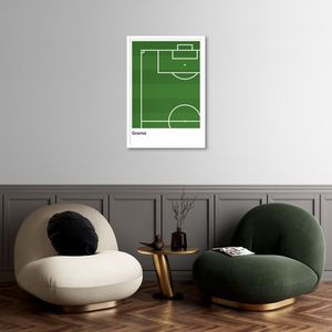 Quadro Tipos de Quadra Futebol 43x30 Caixa Branco