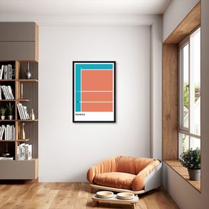 Quadro Tipos de Quadra Vôlei 60x43 Caixa Preto