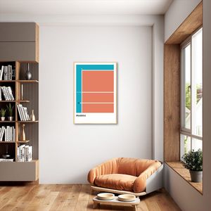 Quadro Tipos de Quadra Vôlei 86x60 Filete Marfim