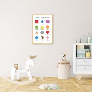 Quadro Infantil Formas Geométricas 60x43 Caixa Marfim