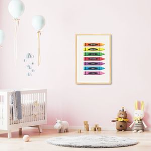 Quadro Infantil Cores em Giz 43x30 Caixa Marfim