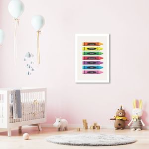 Quadro Infantil Cores em Giz 60x43 Sem Moldura