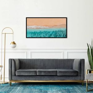 Quadro Beira Mar Caribe 120x60 Caixa Preto