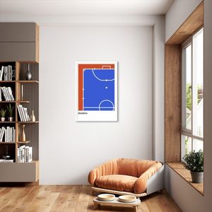 Quadro Tipos de Quadra Futsal 43x30 Caixa Branco