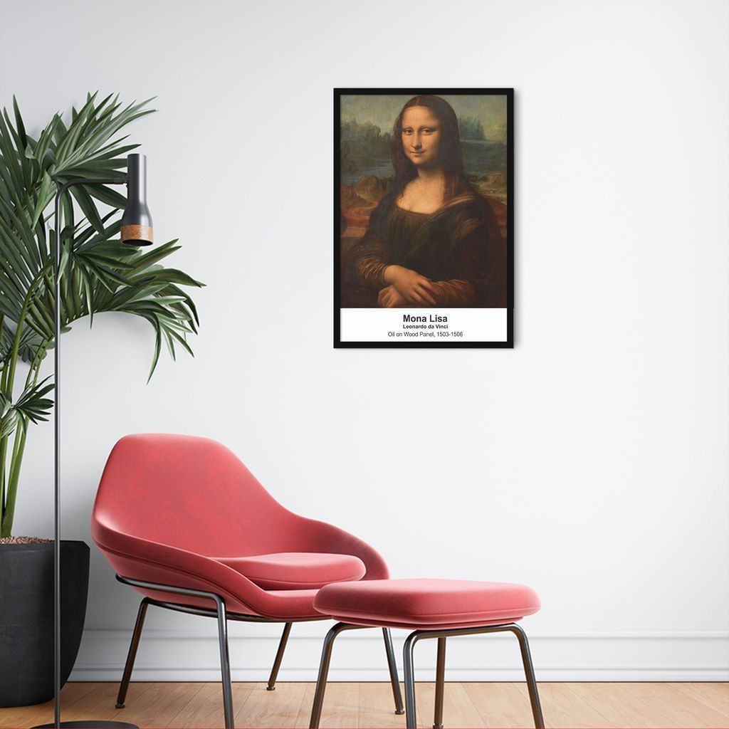 Quadro Art Collection Mona Lisa 43x30 Caixa Preto - Shopping do Sicredi