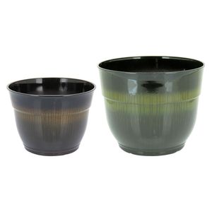 Cachepô 2 peças Plástico Preto Antique