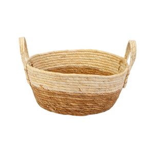 Cesta Decorativa com Alça 30X30X14cm Bege Diagonal