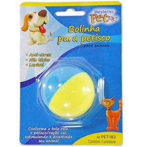 Bola de petiscos azul com amarelo