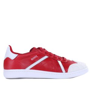 Tênis Feminino Schutz Vintage Listras Scarlet White