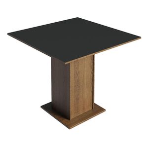 Mesa Madesa Quadrada Tampo de Madeira 5363 - Rustic/Preto