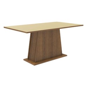 Mesa Madesa Retangular Tampo de Madeira 5364 - Rustic/Crema