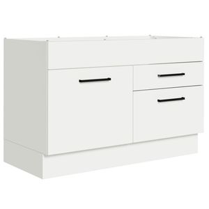 Balcão Gabinete de Pia 120 x 60 cm 1 Porta 2 Gavetas Branco (Sem Tampo) Agata Madesa