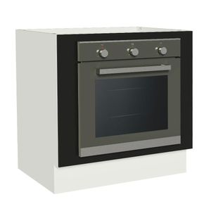 Balcão para Forno de Embutir 80 x 60 cm Sem Tampo Branco/Preto Agata, Glamy, Stella Madesa