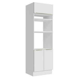 Torre Quente Madesa Lux 70 cm 3 Portas - Branco/Branco Veludo