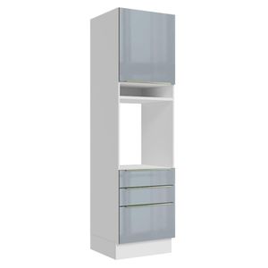 Torre Quente Madesa Lux 60 cm 1 Porta 3 Gavetas - Branco/Cinza