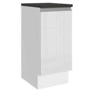 Balcão 100% MDF 35 cm 1 Porta Frente Branco Brilho Acordes Madesa