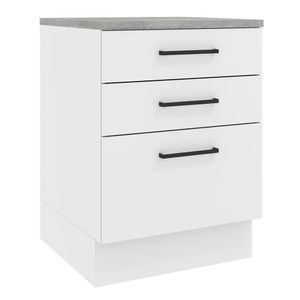 Balcão Madesa Agata 60 cm 3 Gavetas - Branco